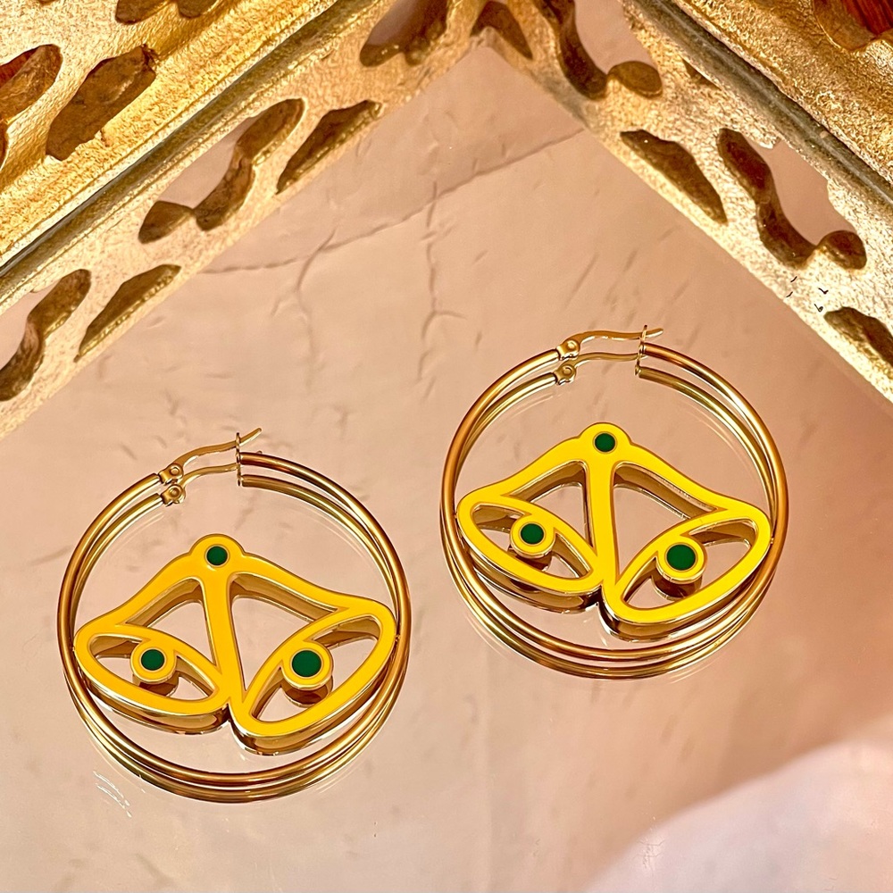 Christmas bell earrings 18k gold plated stainless steel